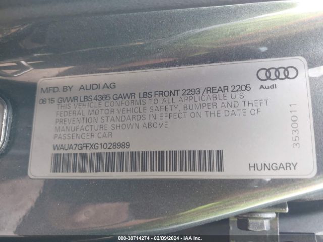 WAUA7GFFXG1028989 Audi A3 1.8t Premium