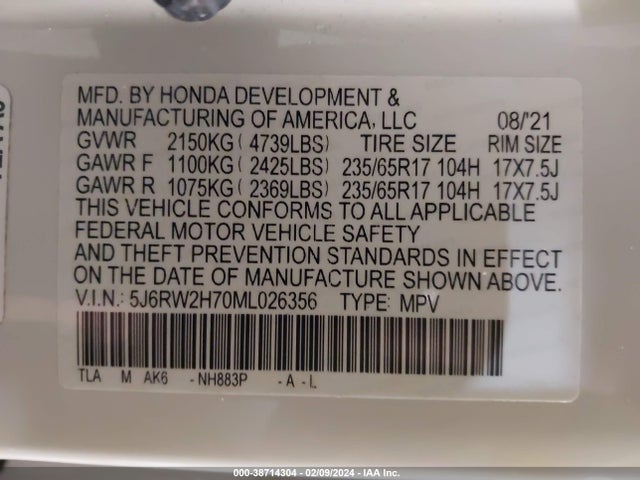 Honda Cr-v Awd Special Edition 2021 5J6RW2H70ML026356 Image 9