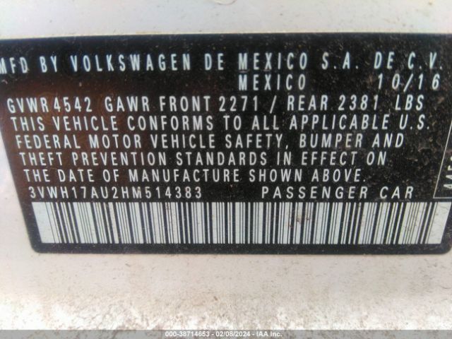 3VWH17AU2HM514383 Volkswagen Golf Alltrack Tsi S/tsi Se/tsi Sel