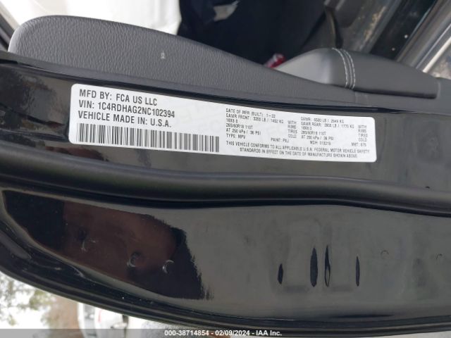 1C4RDHAG2NC102394 Dodge Durango Sxt Rwd