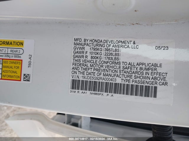 19UDE5G92RA000403 Acura Integra Type S