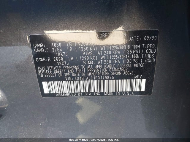 Subaru Outback Onyx Edition 2023 4S4BTALC1P3179875 Image 9