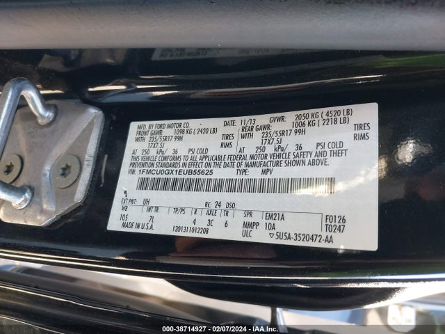 Ford ESCAPE SE 2014 1FMCU0GX1EUB55625 Image 9