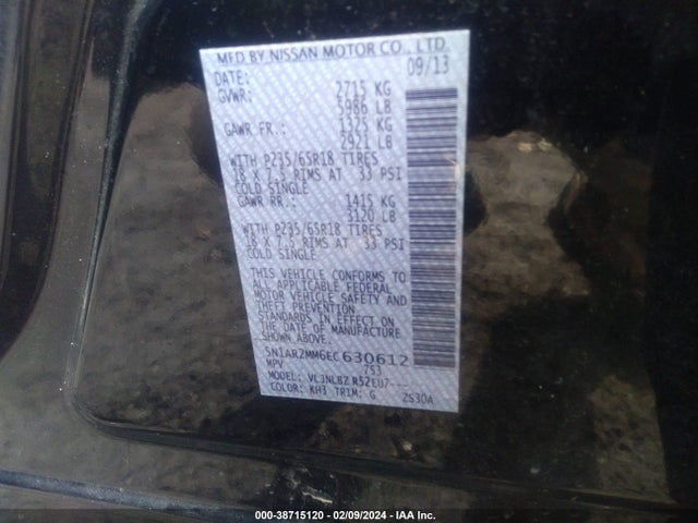 Nissan Pathfinder S 2014 5N1AR2MM6EC630612 Image 9