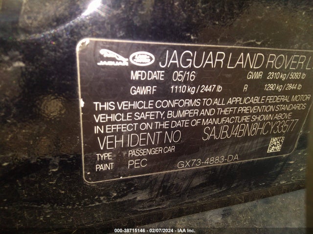 2017 JAGUAR XF SAJBJ4BN8HCY33577 Photo 8