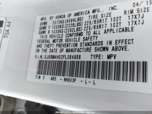 5J6RM4H52FL064898 Honda CR-V EX