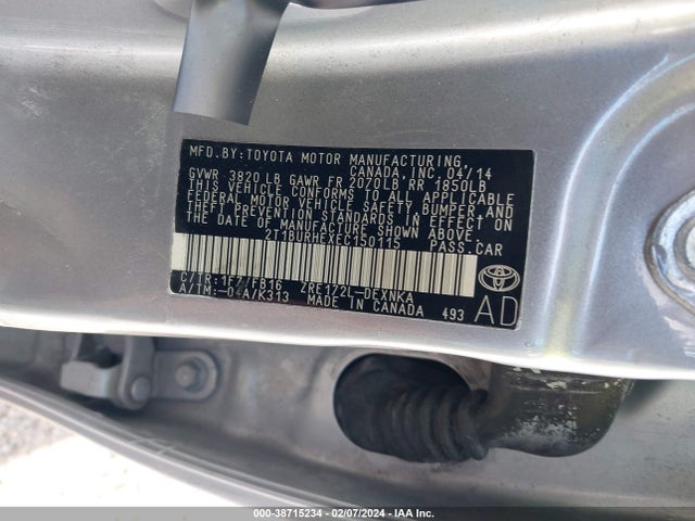 Toyota Corolla Le Plus 2014 2T1BURHEXEC150115 Image 9