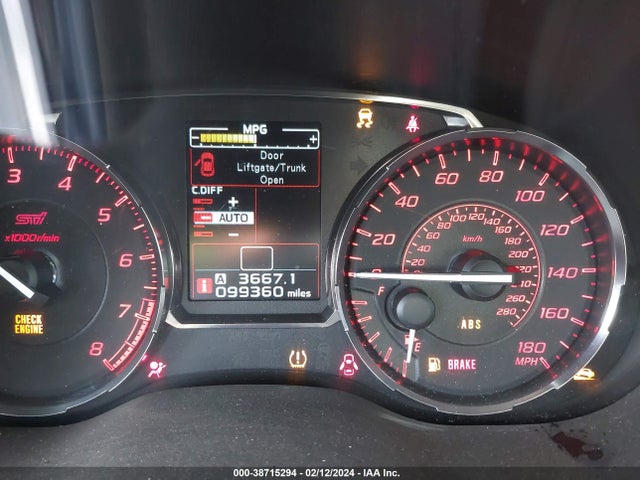 2015 Subaru Wrx Sti მანქანა იყიდება აუქციონზე, vin: JF1VA2L69F9814186, აუქციონის ნომერი: 38715294