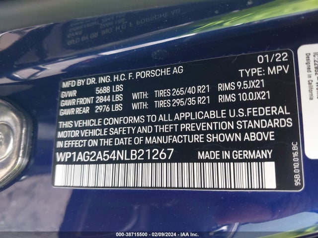 2022 PORSCHE MACAN WP1AG2A54NLB21267 Photo 8