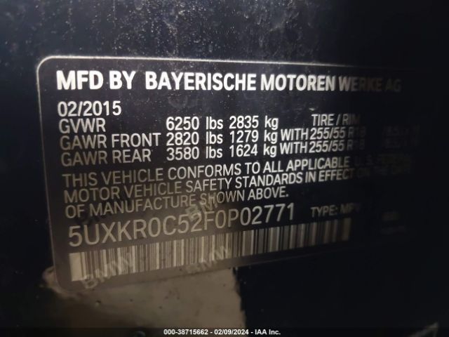 5UXKR0C52F0P02771 BMW X5 Xdrive35i