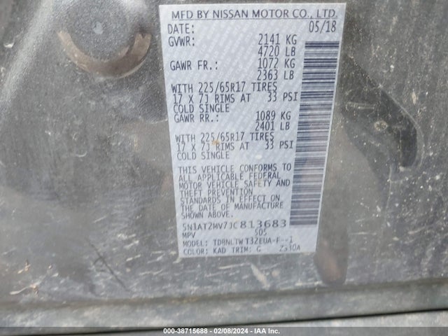 Nissan ROGUE SV 2018 5N1AT2MV7JC813683 Image 9