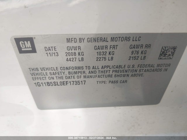 Chevrolet Malibu 1ls 2014 1G11B5SL0EF173517 Image 9