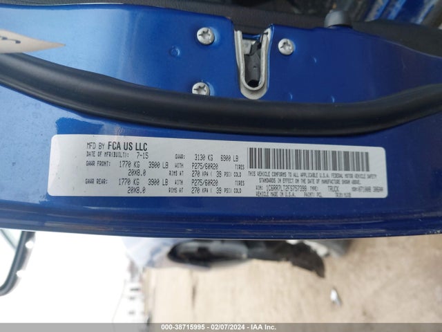 RAM 1500 Big Horn 2015 1C6RR7LT2FS757398 Image 9
