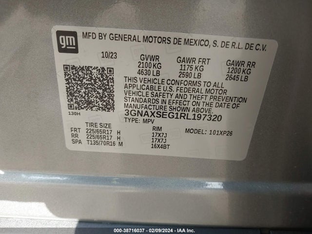 Chevrolet Equinox Awd Ls 2024 3GNAXSEG1RL197320 Image 9