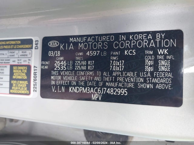 KIA Sportage Lx 2018 KNDPM3AC6J7482995 Image 9