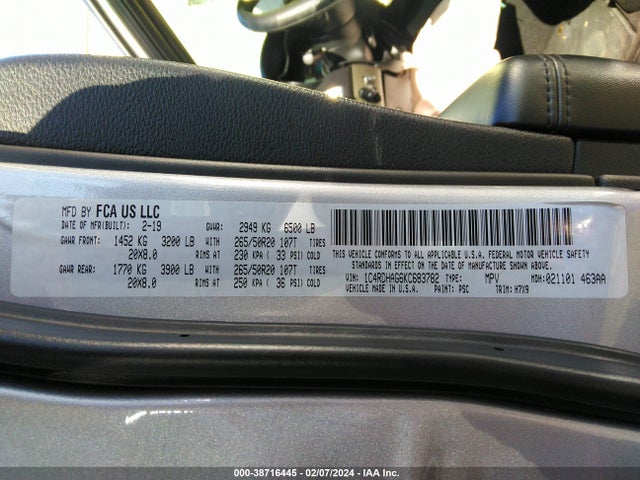 Dodge Durango Sxt Plus Rwd 2019 1C4RDHAG6KC683782 Image 9