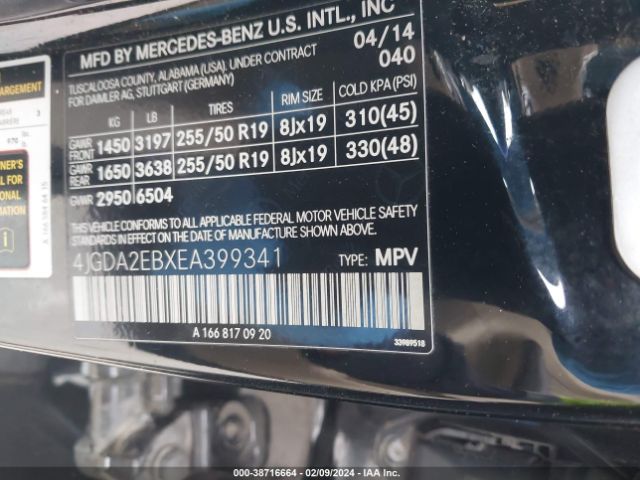 2014 MERCEDES-BENZ ML 350 BLUETEC 4JGDA2EBXEA399341 Photo 8