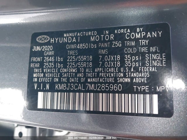 Hyundai Tucson Limited 2021 KM8J3CAL7MU285960 Image 9