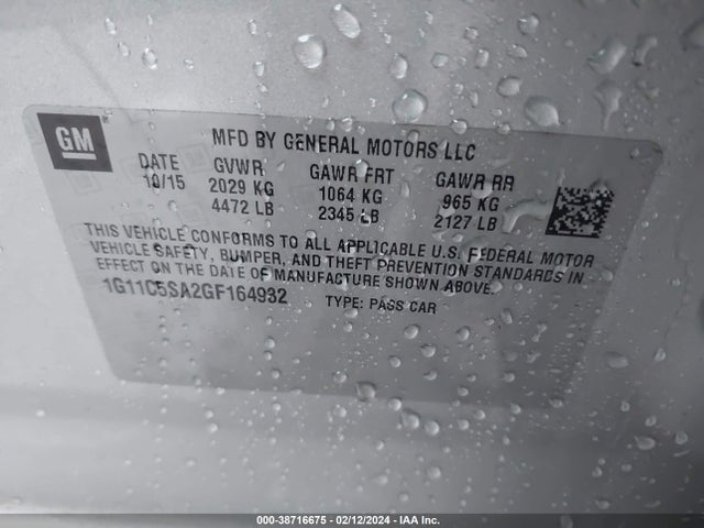 Chevrolet Malibu Limited Lt 2016 1G11C5SA2GF164932 Image 9