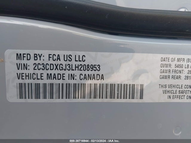 Dodge Charger Scat Pack Rwd 2020 2C3CDXGJ3LH208953 Image 9