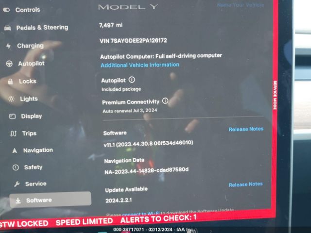7SAYGDEE2PA126172 Tesla Model Y Awd/long Range Dual Motor All-wheel Drive