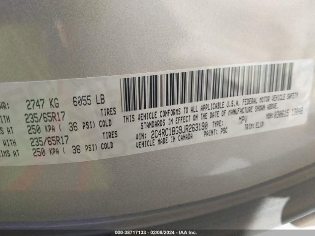 2018 CHRYSLER PACIFICA 2C4RC1BG9JR263190 Photo 8