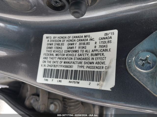 2HGFB2F77FH566361 Honda CIVIC SE