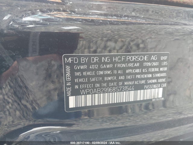 2008 PORSCHE 911 WP0AB29968S731544 Photo 8