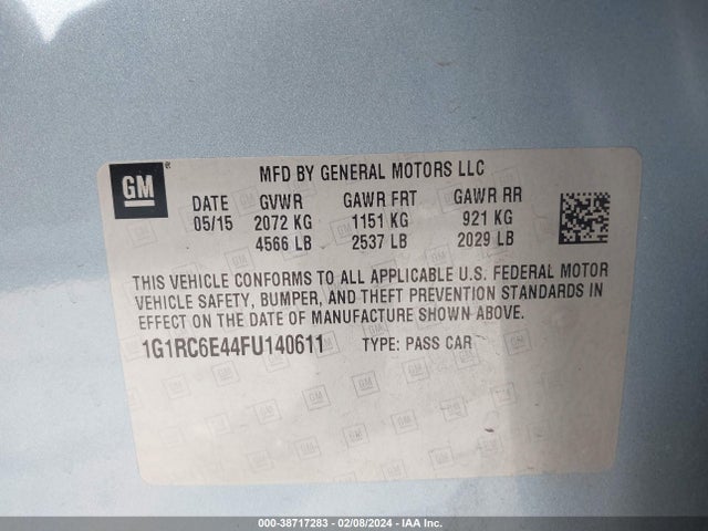 Chevrolet Volt 2015 1G1RC6E44FU140611 Image 9