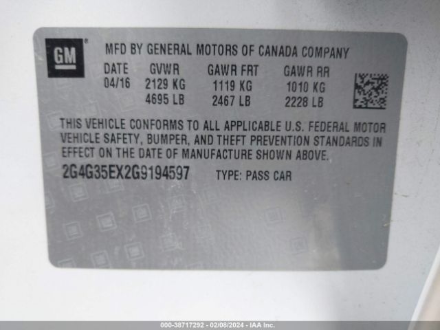 2G4G35EX2G9194597 Buick Regal Turbo Sport Touring