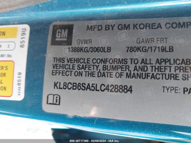 Chevrolet Spark Fwd Ls Automatic 2020 KL8CB6SA5LC428884 Image 9
