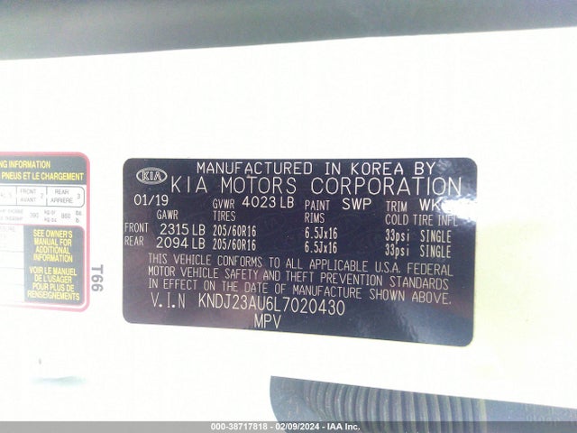 KIA SOUL S 2020 KNDJ23AU6L7020430 Image 9