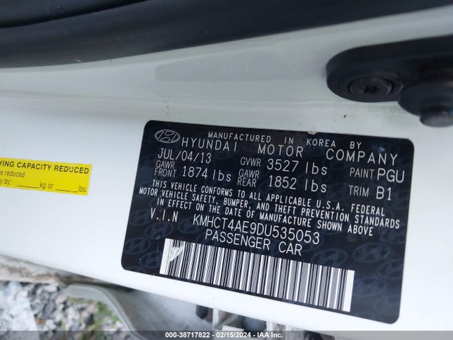 2013 HYUNDAI ACCENT GLS VIN: KMHCT4AE9DU535053