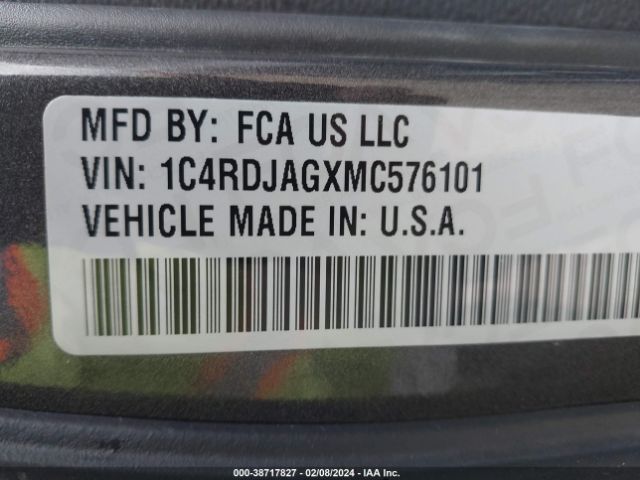 1C4RDJAGXMC576101 Dodge Durango Sxt Plus Awd