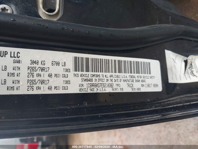 RAM 1500 Tradesman 2014 1C6RR6KG7ES210382 Image 9
