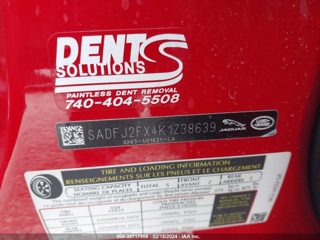 2019 JAGUAR E-PACE SADFJ2FX4K1Z38639 Photo 8