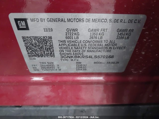 Chevrolet Blazer Awd Rs 2020 3GNKBKRS4LS570168 Image 9