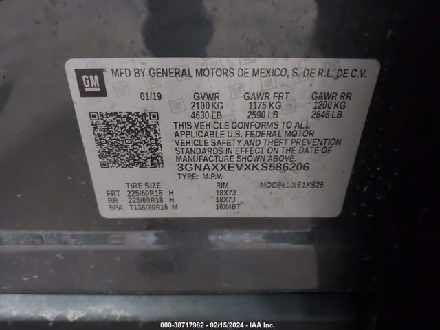 Chevrolet Equinox Premier 2019 3GNAXXEVXKS586206 Image 9