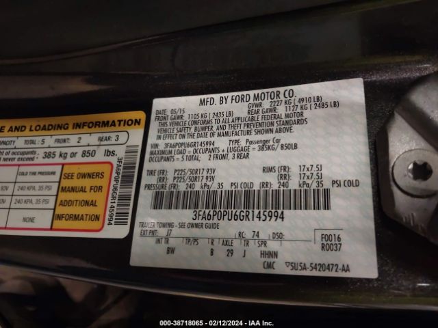 3FA6P0PU6GR145994 Ford Fusion Energi Se Luxury