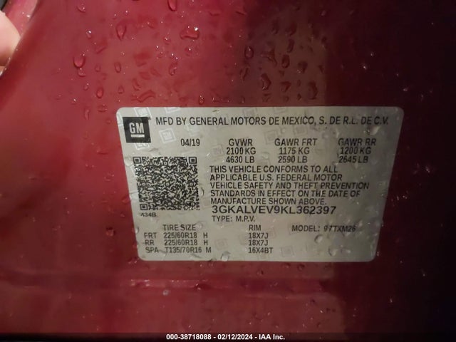 GMC Terrain Slt 2019 3GKALVEV9KL362397 Image 9