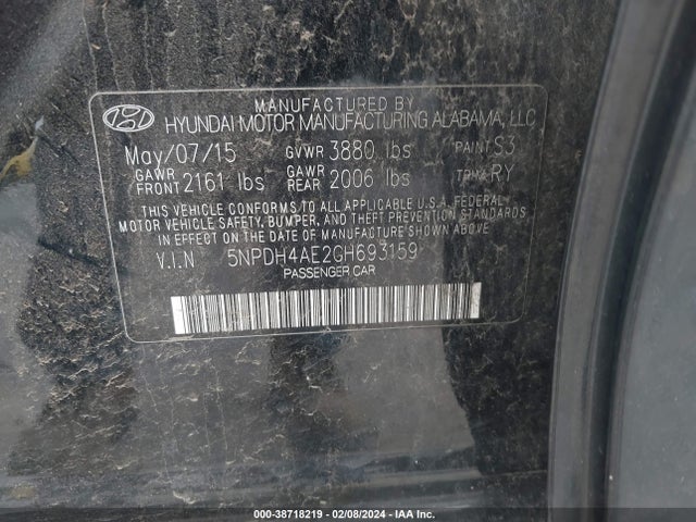 Hyundai Elantra Value Edition 2016 5NPDH4AE2GH693159 Image 9