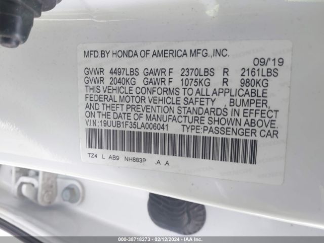 19UUB1F35LA006041 Acura Tlx Standard