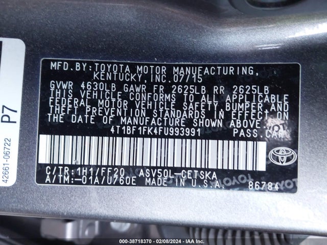 Toyota CAMRY SE 2015 4T1BF1FK4FU993991 Image 9