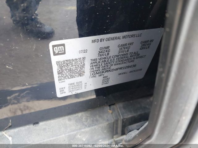 1GNSKRKD4PR109436 Chevrolet Tahoe 4wd Rst