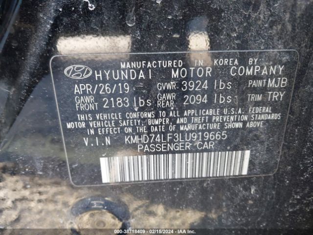 KMHD74LF3LU919665 Hyundai ELANTRA SE