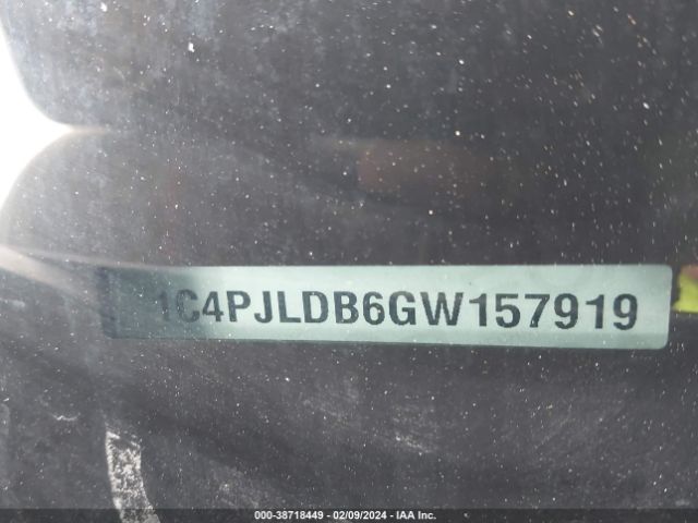 1C4PJLDB6GW157919 Jeep Cherokee Limited