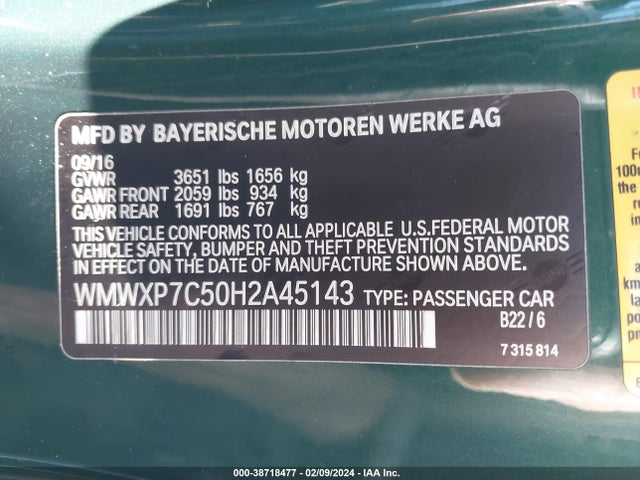 2017 MINI HARDTOP WMWXP7C50H2A45143 Photo 8