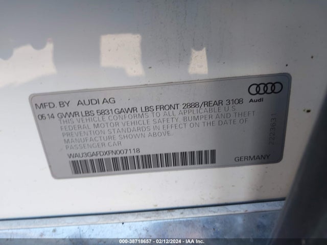 WAU3GAFDXFN007118 Audi A8 L 3.0t