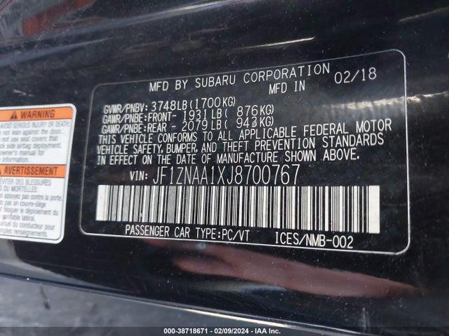 Toyota 86 2018 JF1ZNAA1XJ8700767 Image 9