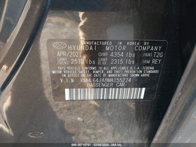 Hyundai SONATA SEL 2021 KMHL64JA8MA155224 Image 9